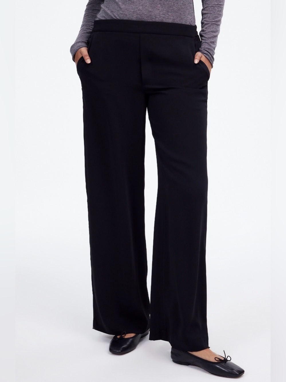 Madewell Black Wide-Leg Trousers